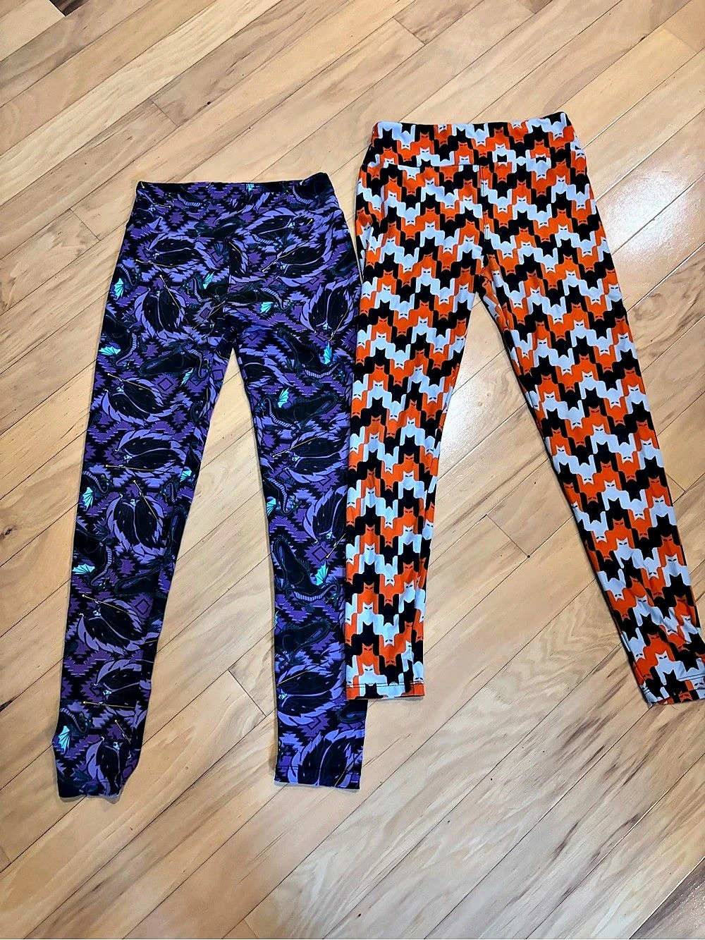 2 pairs of LulaRoe Halloween Print Leggings, Maleficent & Cats! One Size